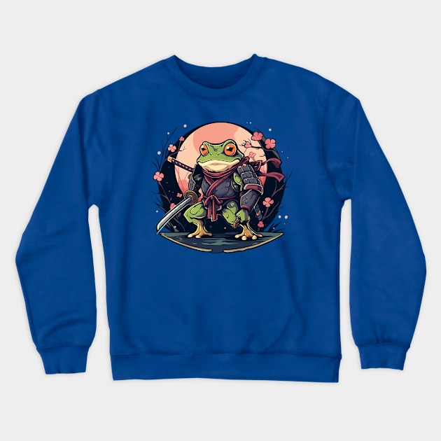 samurai frog Crewneck Sweatshirt by fancy ghost